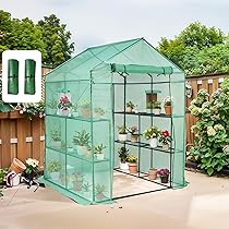 Amazon.co.jp: Kennkari ビニール温室 大型 2枚カバー付き 温室